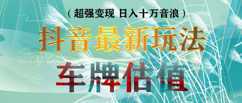 【副业项目5369期】抖音最新无人直播变现直播车牌估值玩法项目 轻松日赚几百+【详细玩法教程】-天下副业