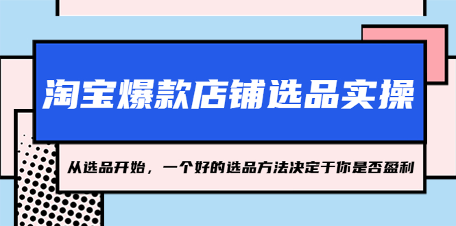 【副业项目5373期】淘宝爆款店铺选品实操，2023从选品开始，一个好的选品方法决定于你是否盈利-天下副业