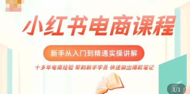 【副业项目5223期】小红书电商新手入门到精通实操课，从入门到精通做爆款笔记，开店运营-天下副业