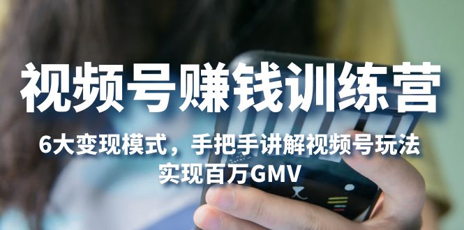 【副业项目5296期】视频号赚钱训练营：6大变现模式，对平台的各项功能详细讲解，实现百万GMV-天下副业