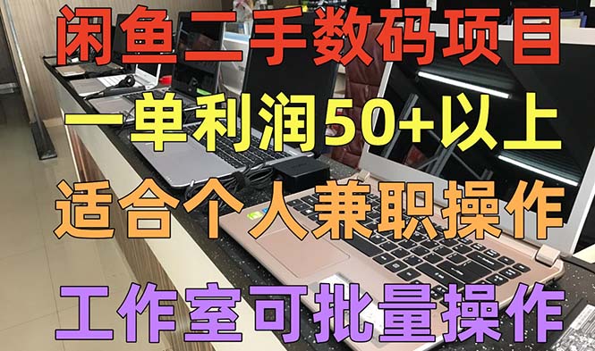 【副业项目5404期】闲鱼二手数码项目，个人副业低保收入一单50+以上，工作室批量放大操作-天下副业