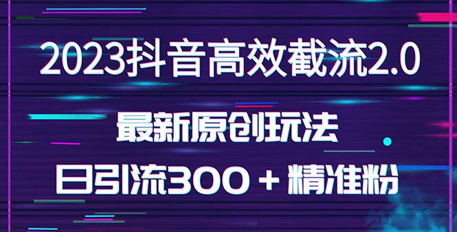 【副业项目5421期】日引300＋创业粉，独家抖音高效截流2.0玩法（价值1280）-天下副业