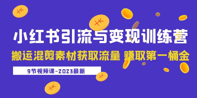 【副业项目5629期】2023小红书引流与变现训练营：搬运混剪素材获取流量 赚取第一桶金（9节课）-天下副业