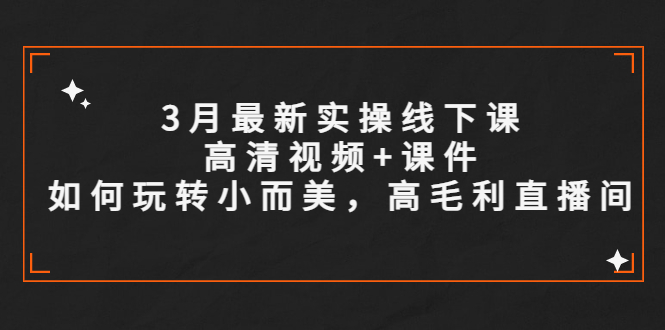 【副业项目5675期】3月最新实操线下课高清视频+课件，如何玩转小而美，高毛利直播间-天下副业