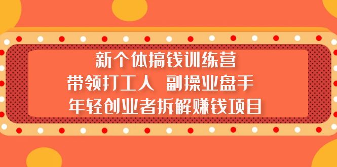 【副业项目5435期】新个体搞钱训练营：带领打工人 副操业盘手 年轻创业者拆解赚钱项目-天下副业