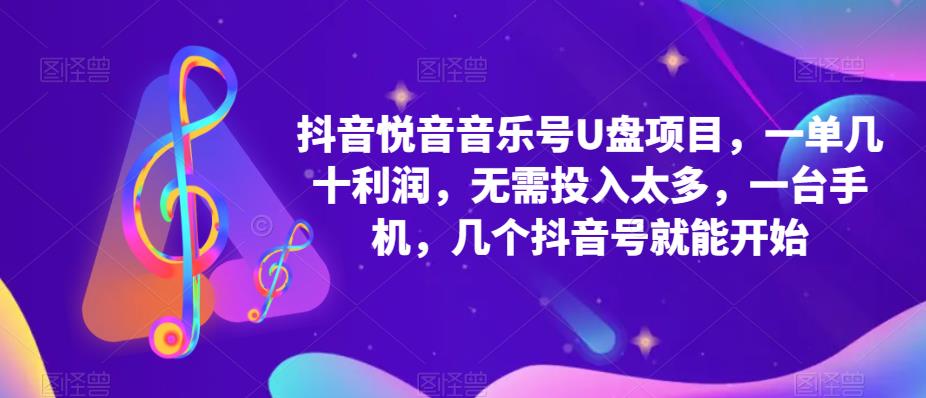 【副业项目5503期】抖音音乐号U盘项目 一单几十利润 无需投入太多 一台手机 几个抖音号就开始-天下副业