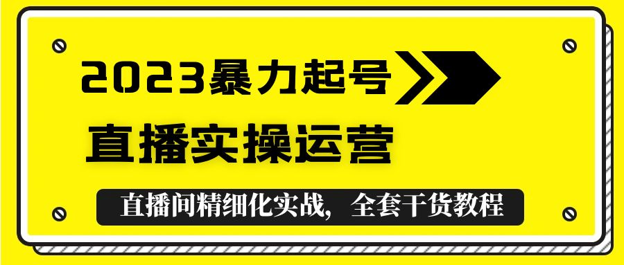 【副业项目5568期】2023暴力起号+直播实操运营，全套直播间精细化实战，全套干货教程-天下副业