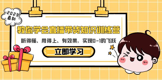 【副业项目5940期】教你学会直播带货知识训练营，听得懂、用得上、有效果，实现0-1的飞跃-天下副业
