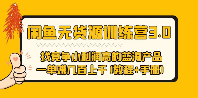 【副业项目5755期】闲鱼无货源训练营3.0 找竞争小利润高的蓝海产品 一单赚几百上千(教程+手册)-天下副业