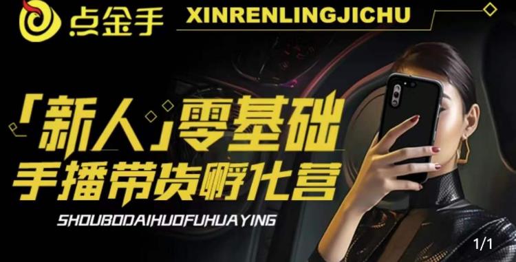 【副业项目6097期】2023点金手·新人零基础手播带货孵化营：账号运营篇+主播话术篇+数据流量篇等-天下副业