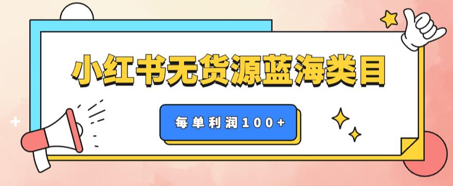 【副业项目6222期】小红书无货源做蓝海类目【每单利润50-200+】，单月轻松过万【揭秘】-天下副业