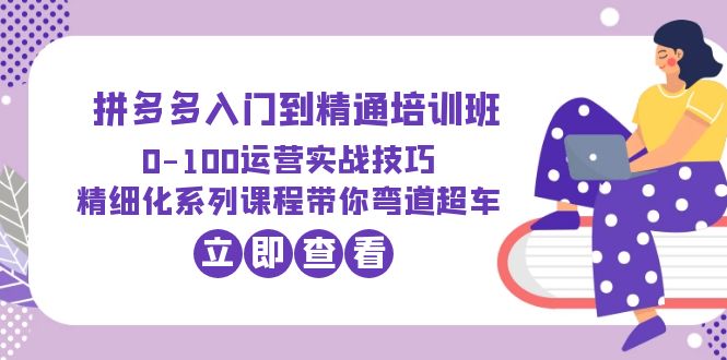【副业项目6297期】2023拼多多入门到精通培训班：0-100运营实战技巧 精细化系列课带你弯道超车-天下副业