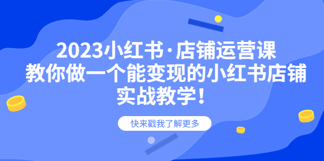 【副业项目6156期】2023小红书·店铺运营课，教你做一个能变现的小红书店铺，20节-实战教学-天下副业