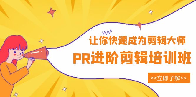 【副业项目6160期】PR进阶剪辑培训班，让你快速成为剪辑大师 12节视频课程+素材！-天下副业