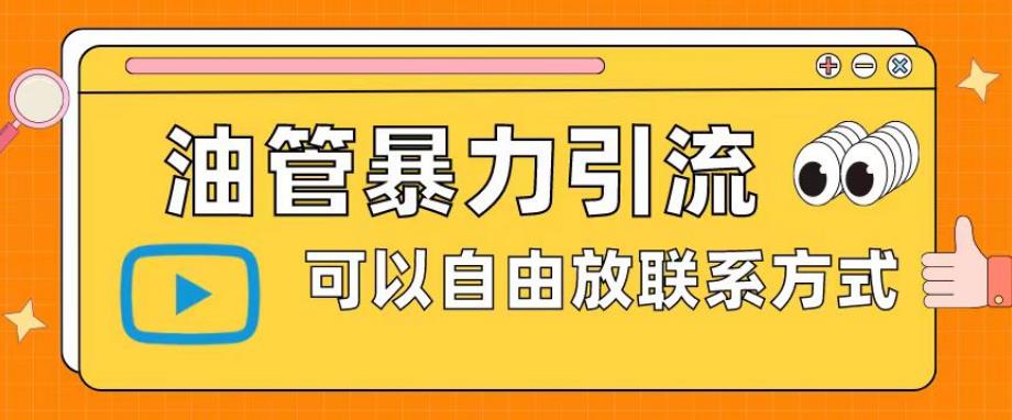 【副业项目6166期】油管暴力引流，可以自由放联系方式【揭秘】-天下副业