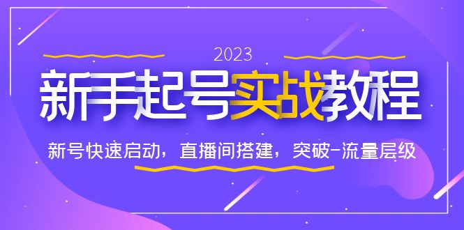 【副业项目6320期】0-1新手起号实战教程：新号快速启动，直播间怎样搭建，突破-流量层级-天下副业