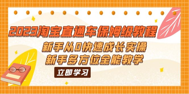 【副业项目6346期】2023淘宝直通车保姆级教程：新手从0快速成长实操，新手多方位全能教学-天下副业