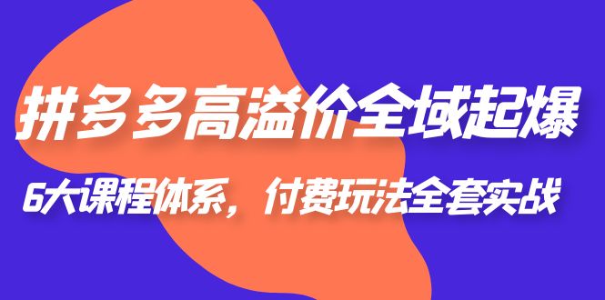 【副业项目6362期】拼多多-高溢价 全域 起爆，6大课程体系，付费玩法全套实战！-天下副业