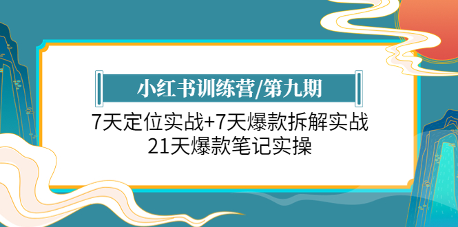 【副业项目6029期】小红书训练营/第九期：7天定位实战+7天爆款拆解实战，21天爆款笔记实操-天下副业