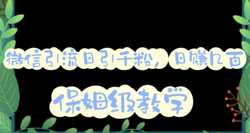 【副业项目6091期】微信互推圈半自动引流方案，矩阵操作日引千人思路【详细视频教程】-天下副业
