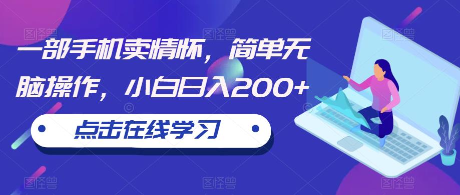 【副业项目6606期】一部手机卖情怀，简单无脑操作，小白日入200+【揭秘】-天下副业
