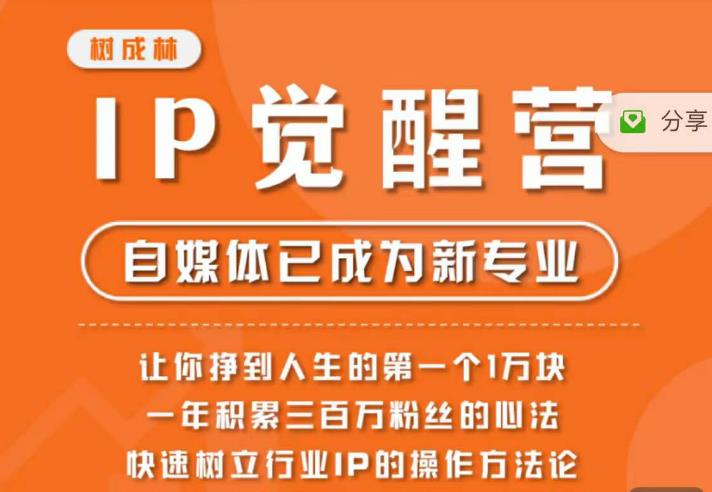 【副业项目6657期】树成林·IP觉醒营，快速树立行业IP的操作方法论，让你赚到人生的第一个1万块-天下副业