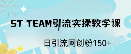 【副业项目6745期】ST TEAM引流实操课，日引流网创粉100+-天下副业