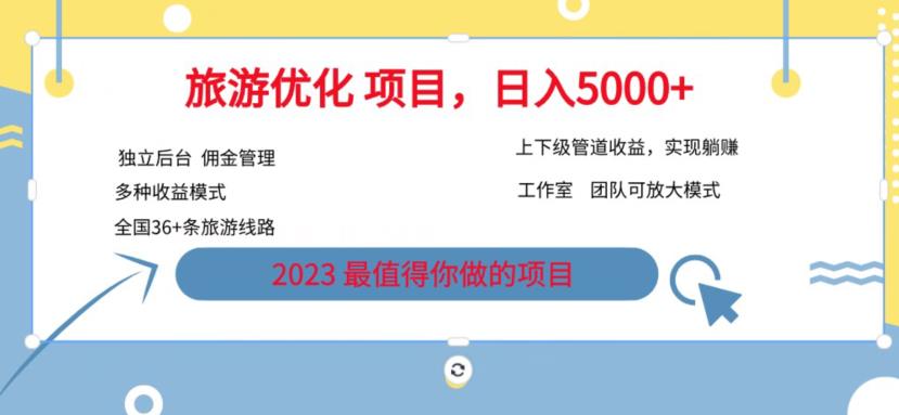 【副业项目6884期】旅游项目最新模式，独立后台+全国35+线路，日入5000+【揭秘】-天下副业