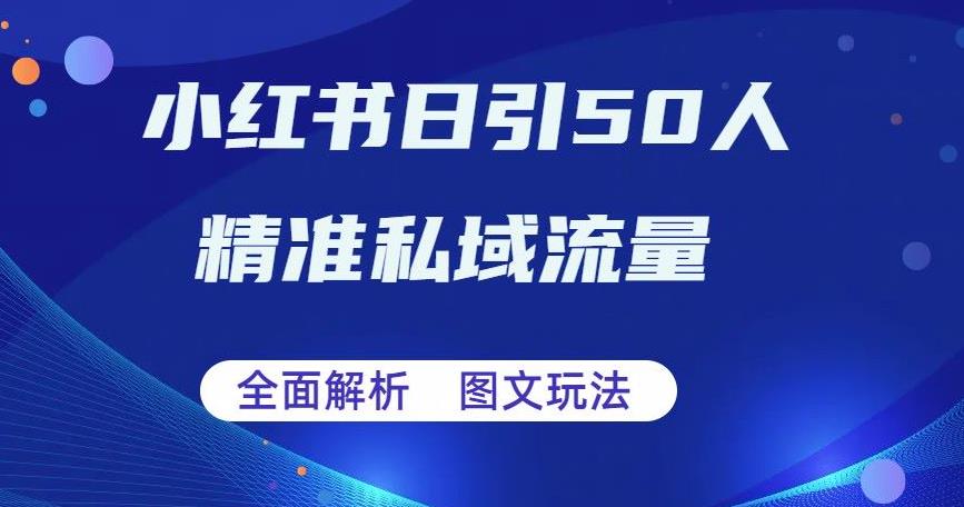 【副业项目6772期】全面解析小红书图文引流日引50私域流量【揭秘】-天下副业