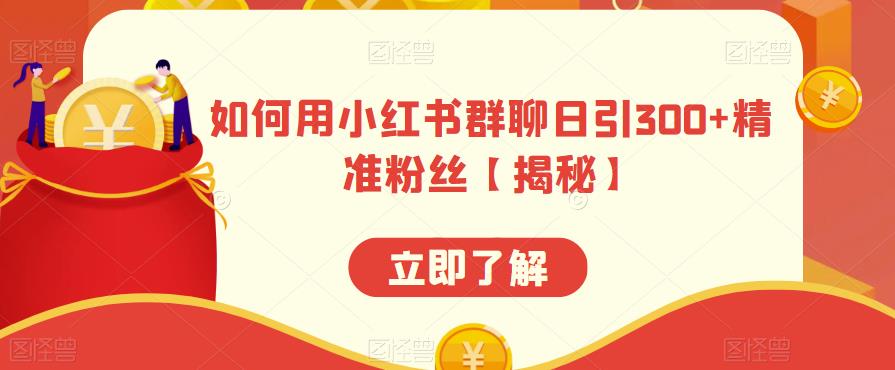 【副业项目6389期】如何用小红书群聊日引300+精准粉丝【揭秘】-天下副业
