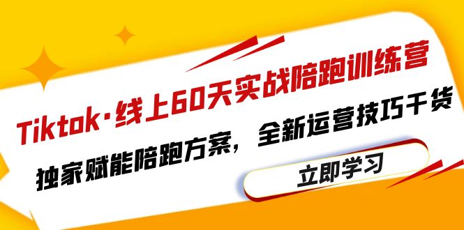 【副业项目6403期】Tiktok·线上60天实战陪跑训练营，独家赋能陪跑方案，全新运营技巧干货-天下副业