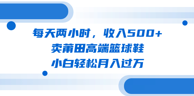 【副业项目6542期】每天两小时，收入500+，卖莆田高端篮球鞋，小白轻松月入过万（教程+素材）-天下副业