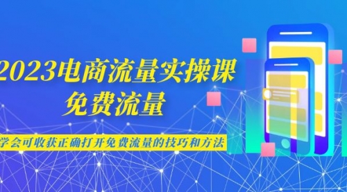 【副业项目7083期】2023电商流量实操课-免费流量，学会可收获正确打开免费流量的技巧和方法-天下副业