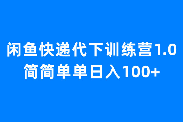 【副业项目6954期】闲鱼快递代下训练营1.0，简简单单日入100+-天下副业
