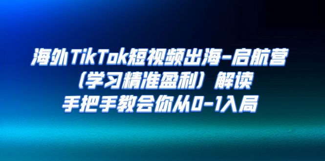 【副业项目7331期】海外TikTok短视频出海-启航营（学习精准盈利）解读，手把手教会你从0-1入局-天下副业