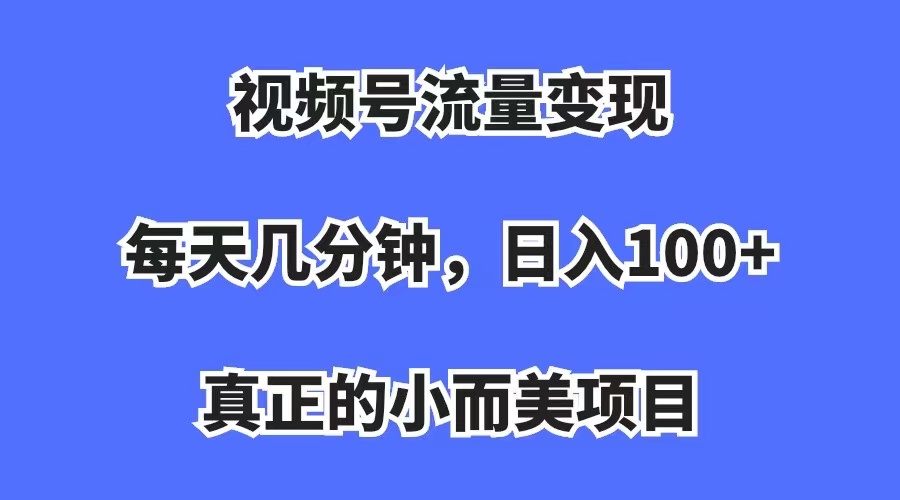 【副业项目7352期】视频号流量变现，每天几分钟，收入100+，真正的小而美项目-天下副业