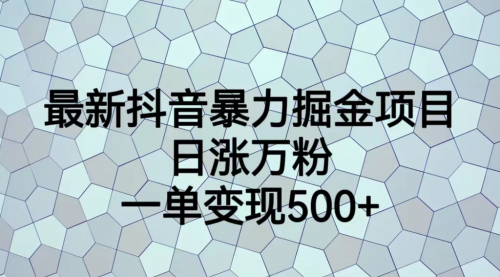 【副业项目7237期】抖音暴力掘金项目，日涨万粉，多种变现方式，一单变现可达500+-天下副业