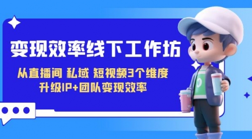 【副业项目7241期】变现-效率线下工作坊，从直播间、私域、短视频3个维度 升级IP+团队变现效率-天下副业