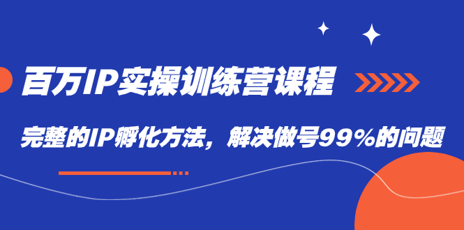 【副业项目7564期】百万IP实战训练营课程，完整的IP孵化方法，解决做号99%的问题-天下副业