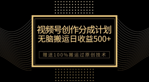 【副业项目7902期】最新视频号创作分成计划，无脑搬运一天收益500+，100%搬运过原创技巧-天下副业