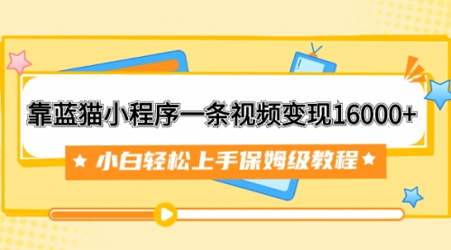 【副业项目7909期】靠蓝猫小程序一条视频变现16000+小白轻松上手保姆级教程（附166G资料素材）-天下副业