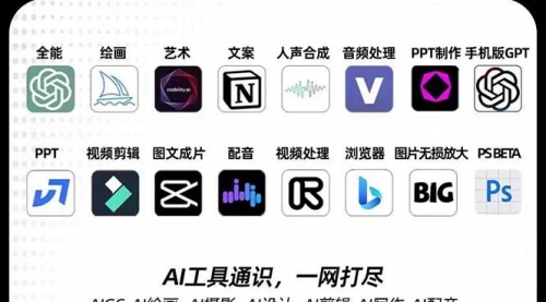 【副业项目7989期】AIGC-全能特训营第3期：一次掌握14大主流AI工具，A1工具通识，一网打尽-天下副业