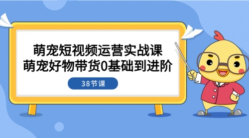 【副业项目8175期】萌宠·短视频运营实战课：萌宠好物带货0基础到进阶（38节课）-天下副业
