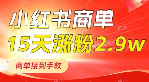 【副业项目8480期】小红书商单最新玩法，新号15天2.9w粉，接单到手软-天下副业