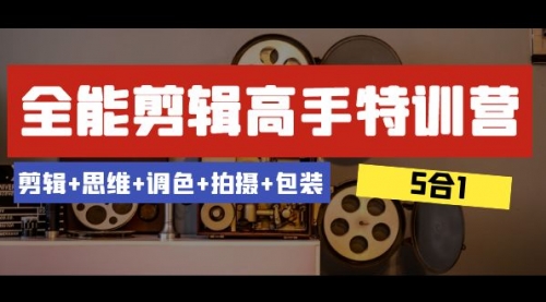 【副业项目8500期】全能剪辑-高手特训营：剪辑+思维+调色+拍摄+包装-天下副业
