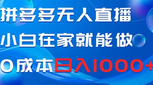 【副业项目8603期】拼多多无人直播，小白在家就能做，0成本日入1000+-天下副业
