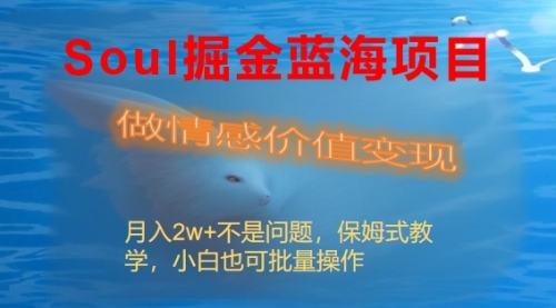 【副业8669期】Soul掘金蓝海项目细分赛道，做情感价值变现，月入2w+不是问题-天下副业