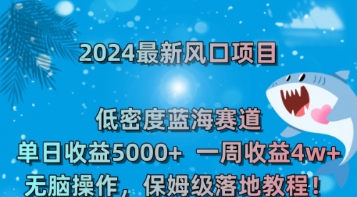 【副业8681期】2024最新风口项目 低密度蓝海赛道，日收益5000+周收益4w+ 无脑操作-天下副业