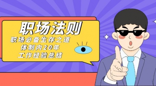 【副业8695期】《职场 法则》职场必备生存之道，体制内20年 工作经验总结（17节课）-天下副业