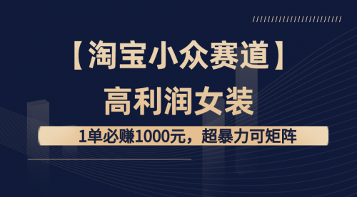 【副业8721期】【淘宝小众赛道】高利润女装：1单必赚1000元-天下副业
